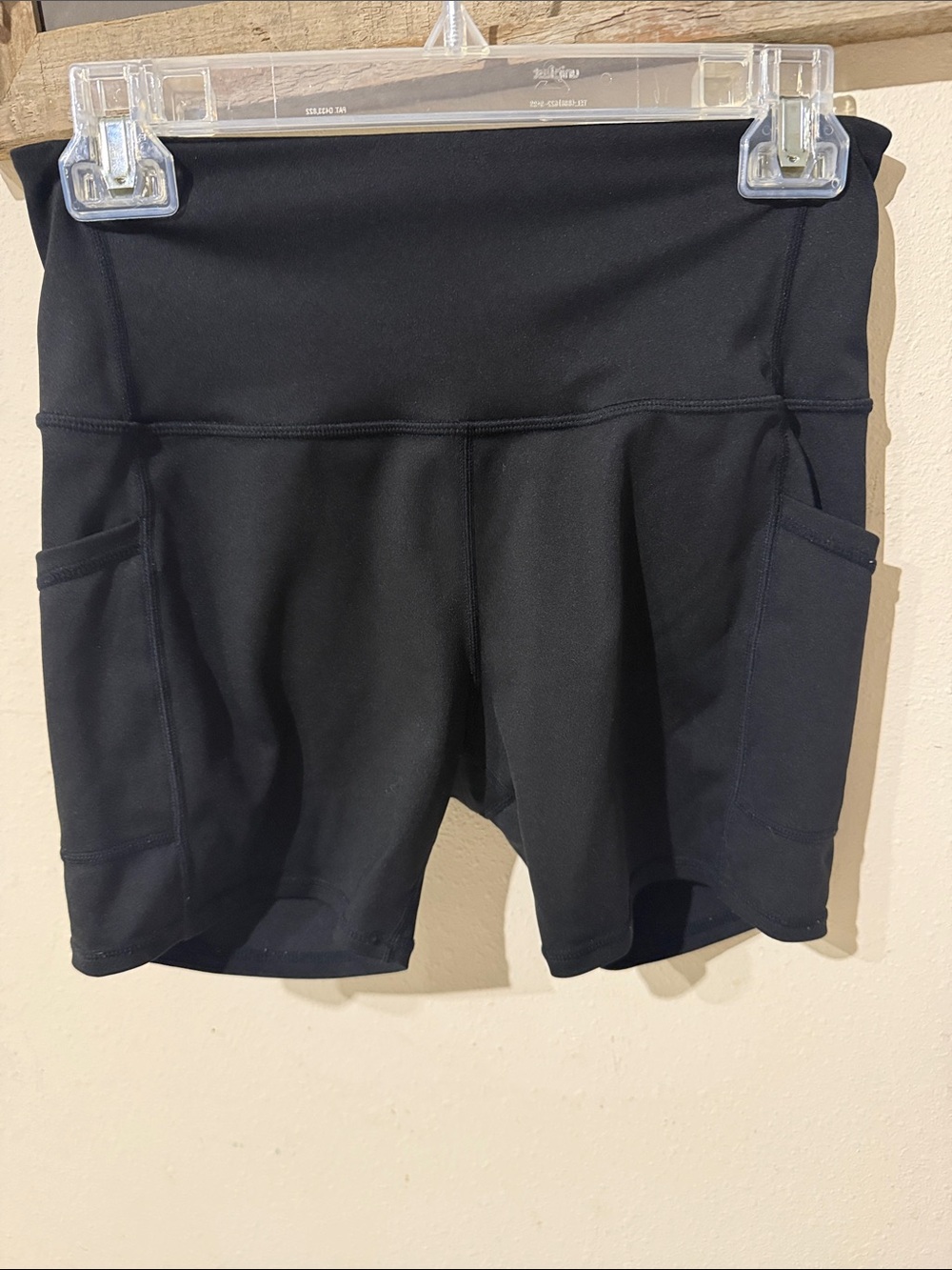 Aeropostale Black High-Waist Bike Shorts with Side Pockets